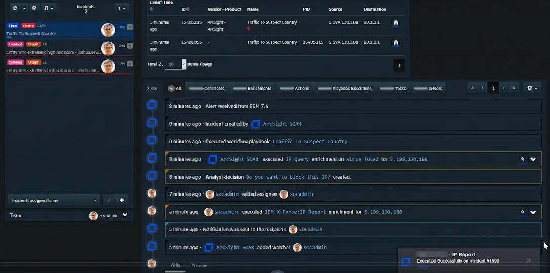 screenshot of OpenText Core Behavioral Signals